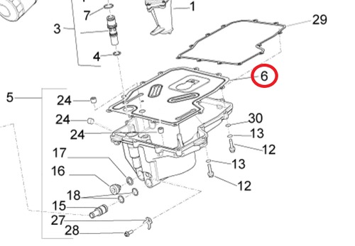 Aprilia 15～23 RSV4 1000 /1100 Sump Gasket 2A000576