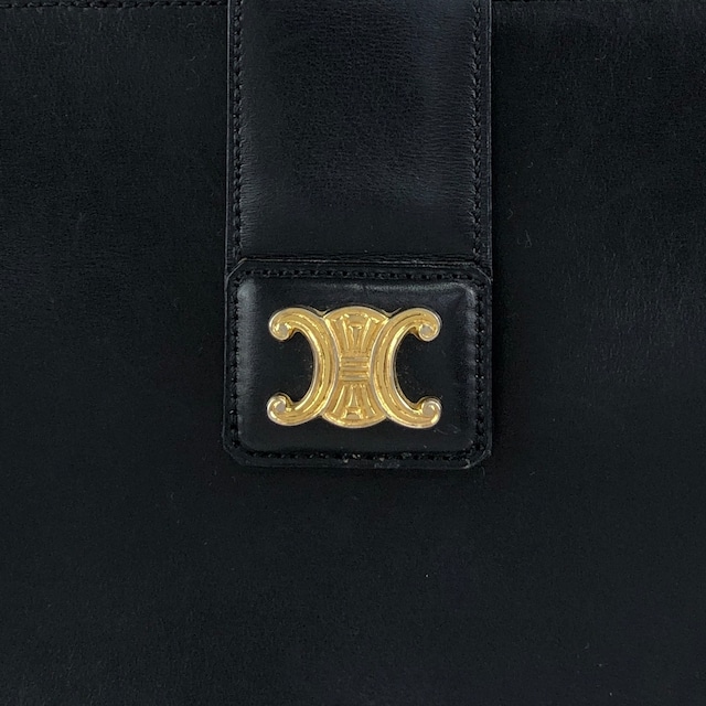 CELINE セリーヌ ショルダーバッグ ブラック トリオンフ レザー vintage ヴィンテージ オールド 5bs5ri