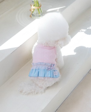 予約【malrang】Powder Denim Tutu Dress (Pink)