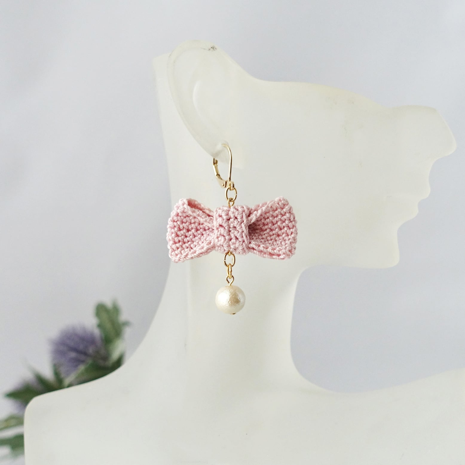 編み図｜リボンのピアス／イヤリング | gallery LOTTA