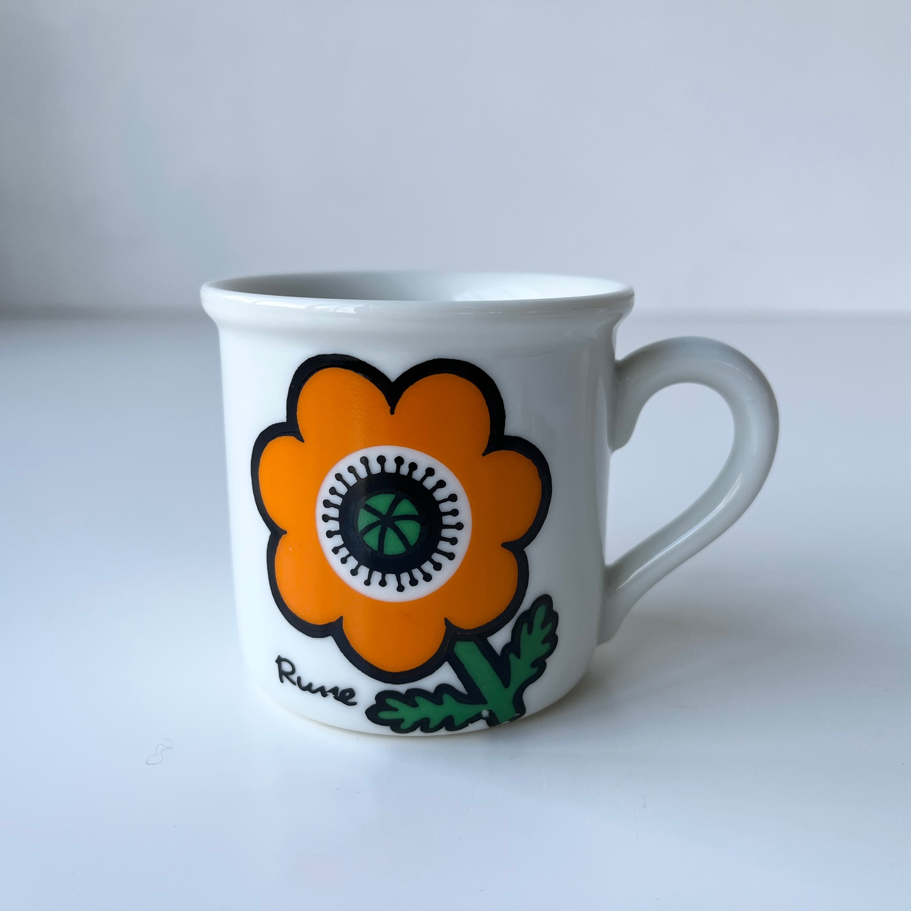 昭和レトロ 内藤ルネ RUNE マグカップ オレンジのアネモネ ② | reberry