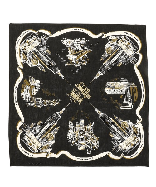 COTTON BANDANA NEW YORK　Black