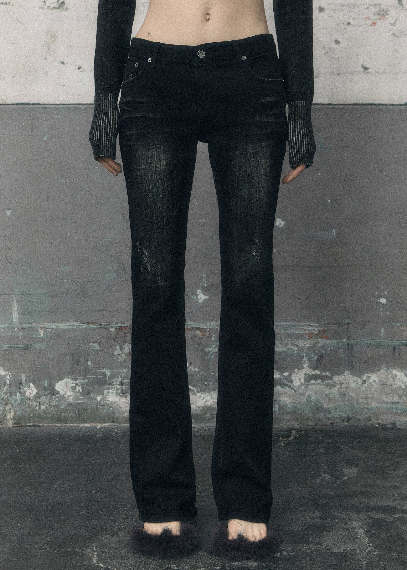 BOHEMIAN SEOUL] DARKNESS BOOTCUT JEANS 正規品 韓国ブランド 韓国