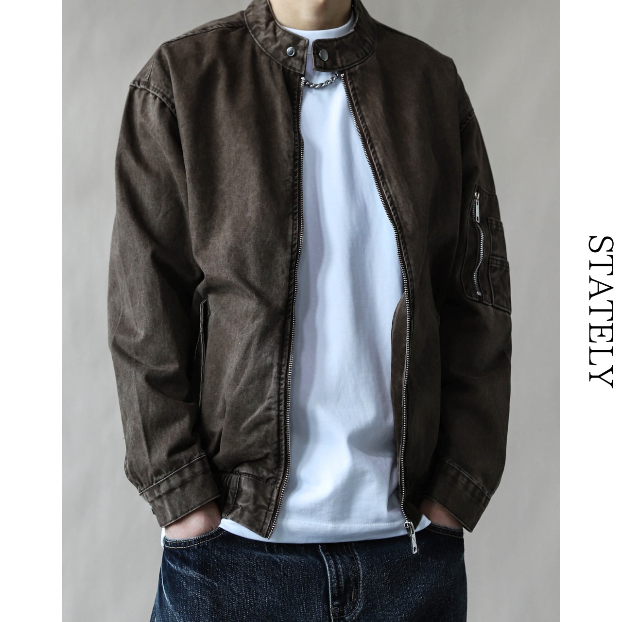 Vintage Washed ライダースブルゾン/2color_O87・画像2