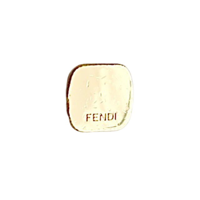 【VINTAGE FENDI BUTTON】スクエア ゴールド ミニロゴ ボタン 1.2cm F-22001