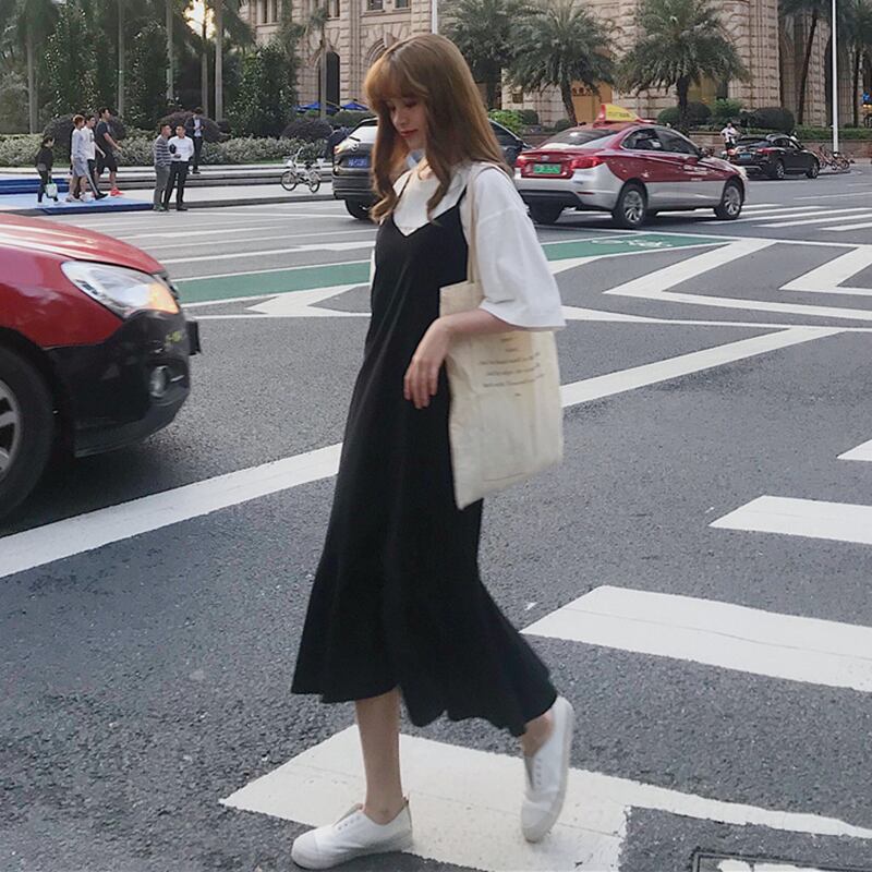 サマーブラックスカート ノースリーブロングドレス 夏物 ピュア YY-ファッション64722061532