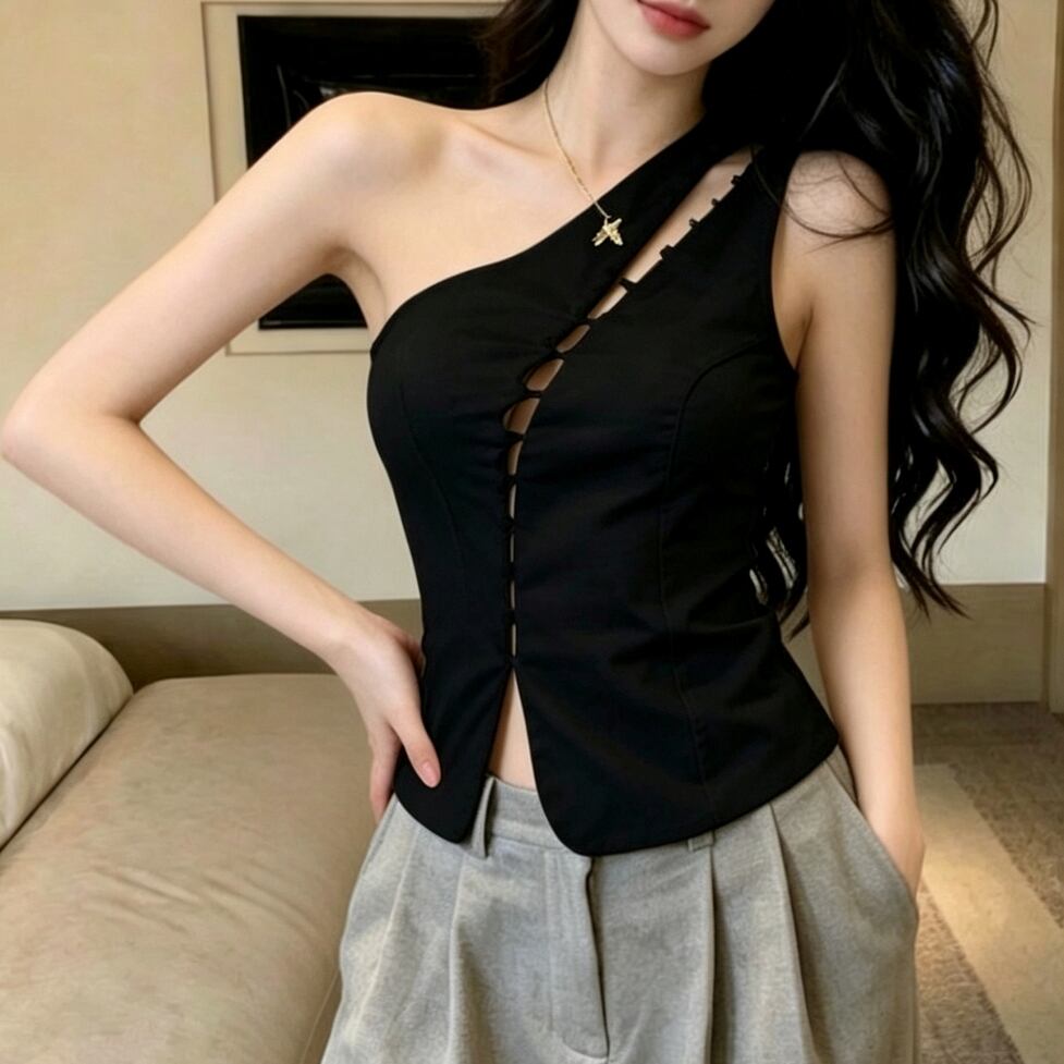 cutout off shoulder tops / l0646