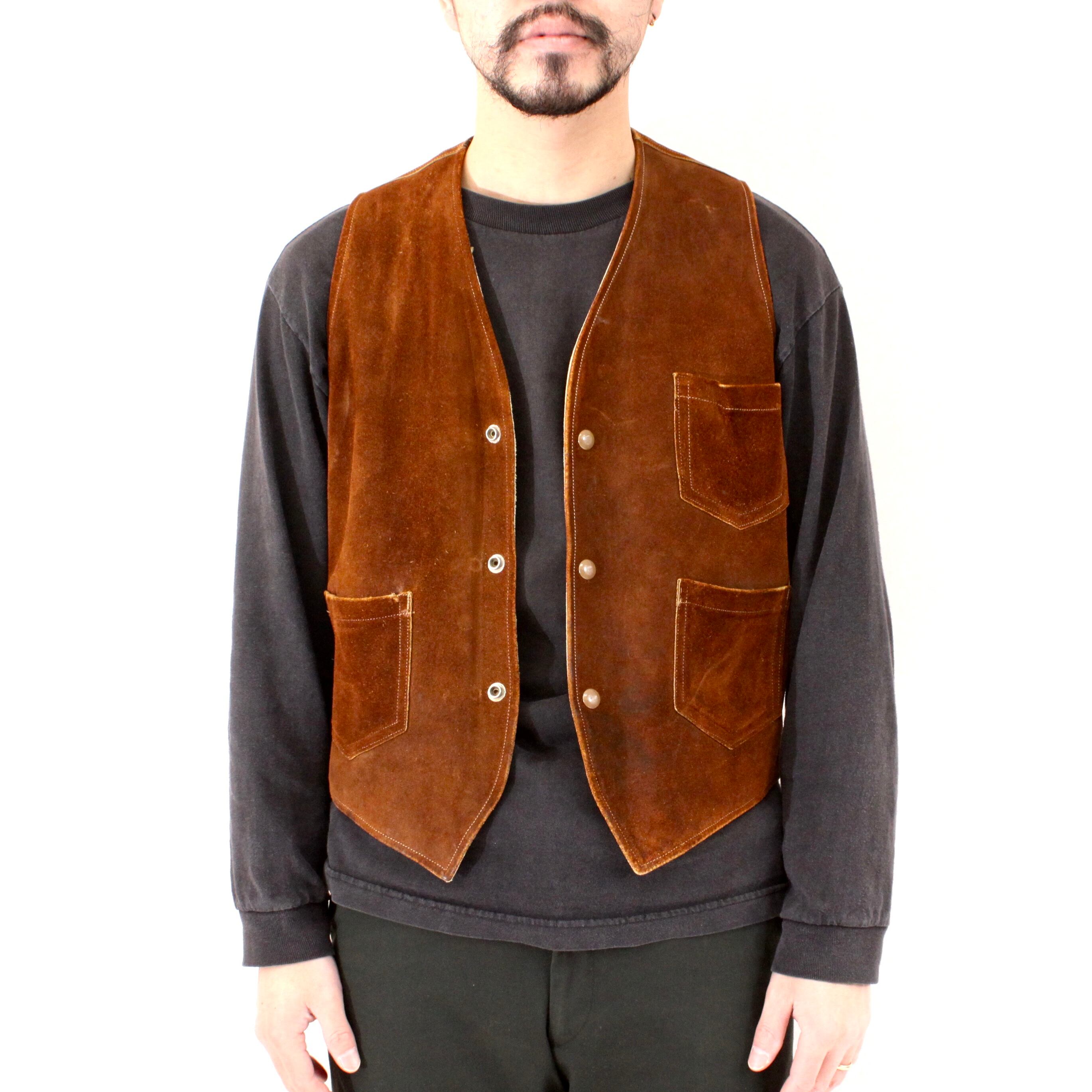 1031. 1950's Suede leather vest 50s 50年代 スウェード レザーベスト