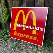 1990s McDonald’s Express マクドナルド エクスプレス ヴィンテージ メタルサイン 看板 USA