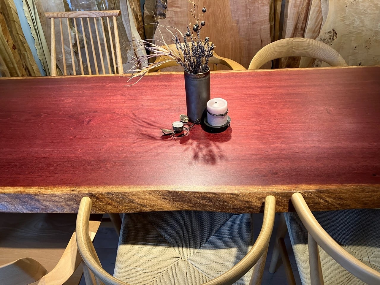 パープルハート_2000×810×46_青山店_テーブル天板/一枚板 231966