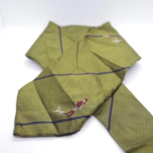 DAKS Whole Pattern Silk Necktie Khaki