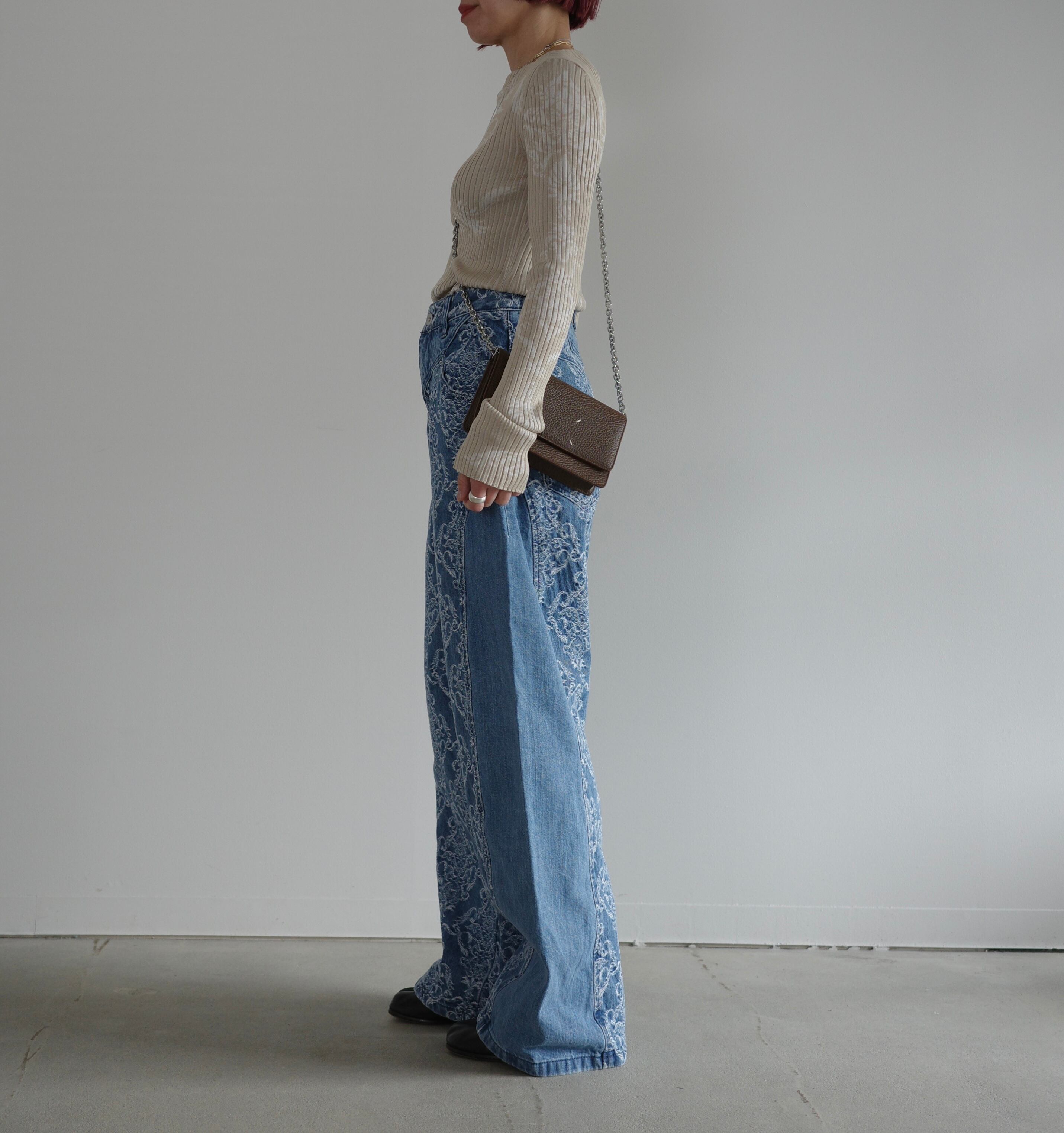 FETICO / DAMASK PATTERN RIB KNIT TOP | LA VILLA ROUGE