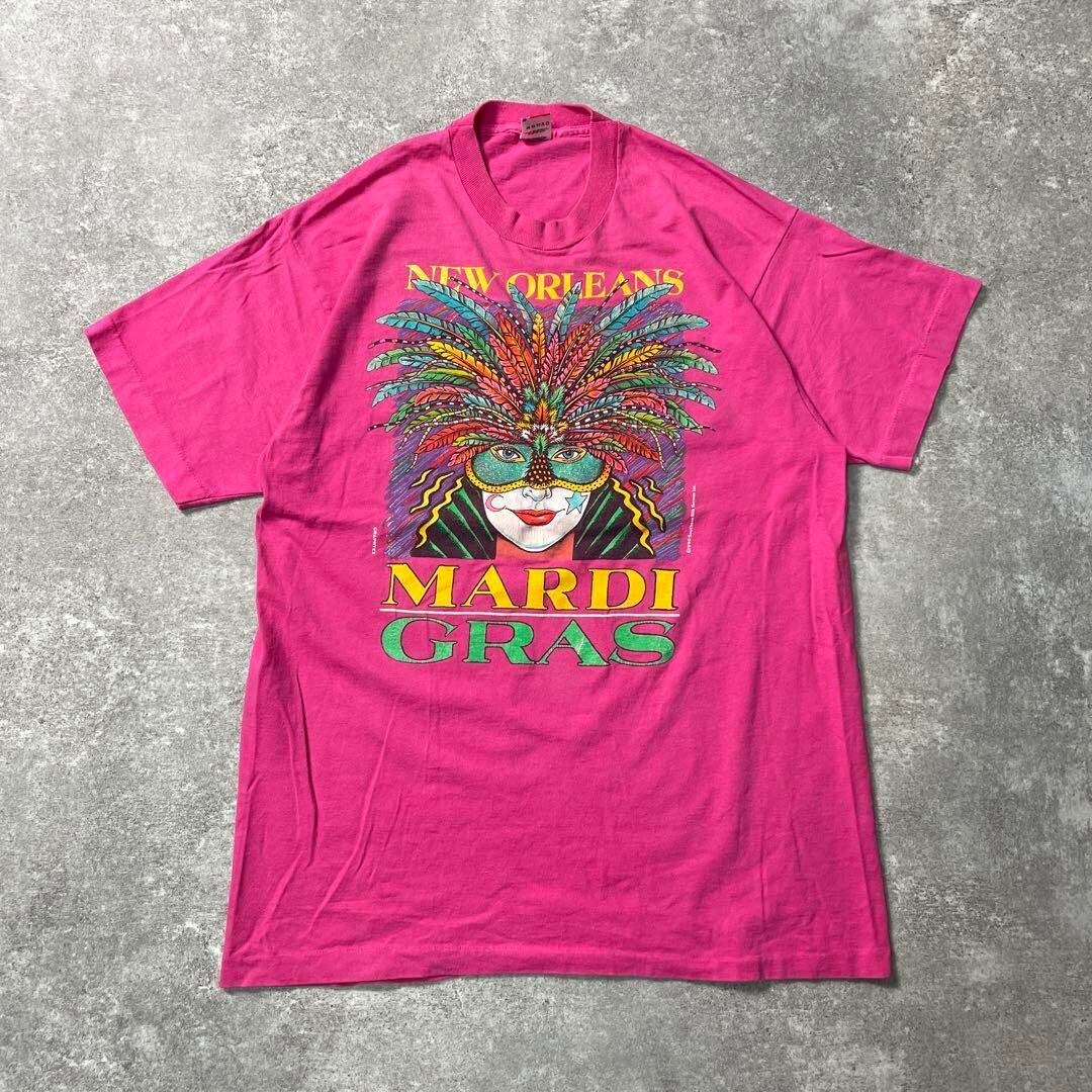 1990年製USA製 Tシャツ シングルステッチ マルディグラ ジャズ ブラック