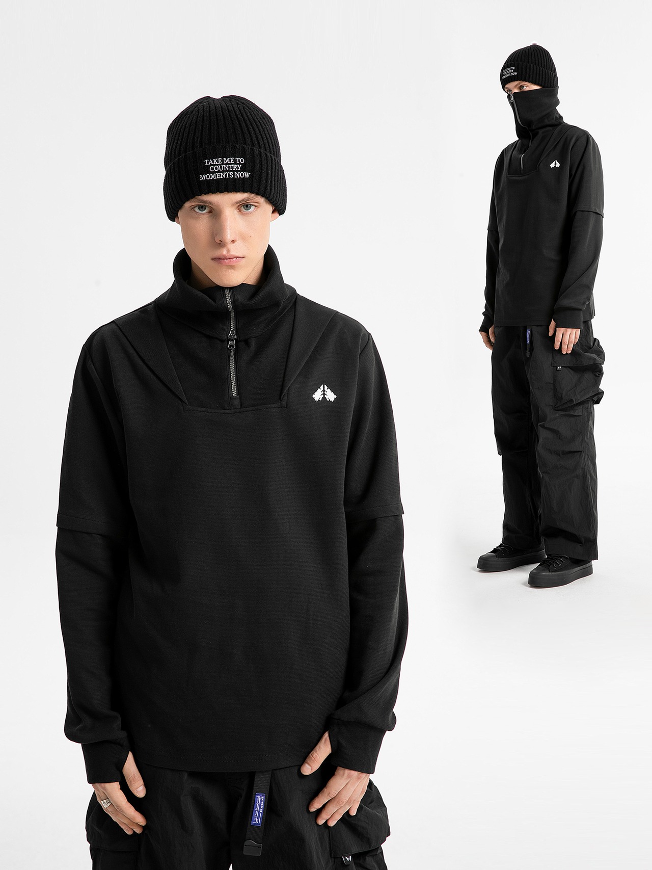 WHYWORKS マルチシェイプタートルネパーカー