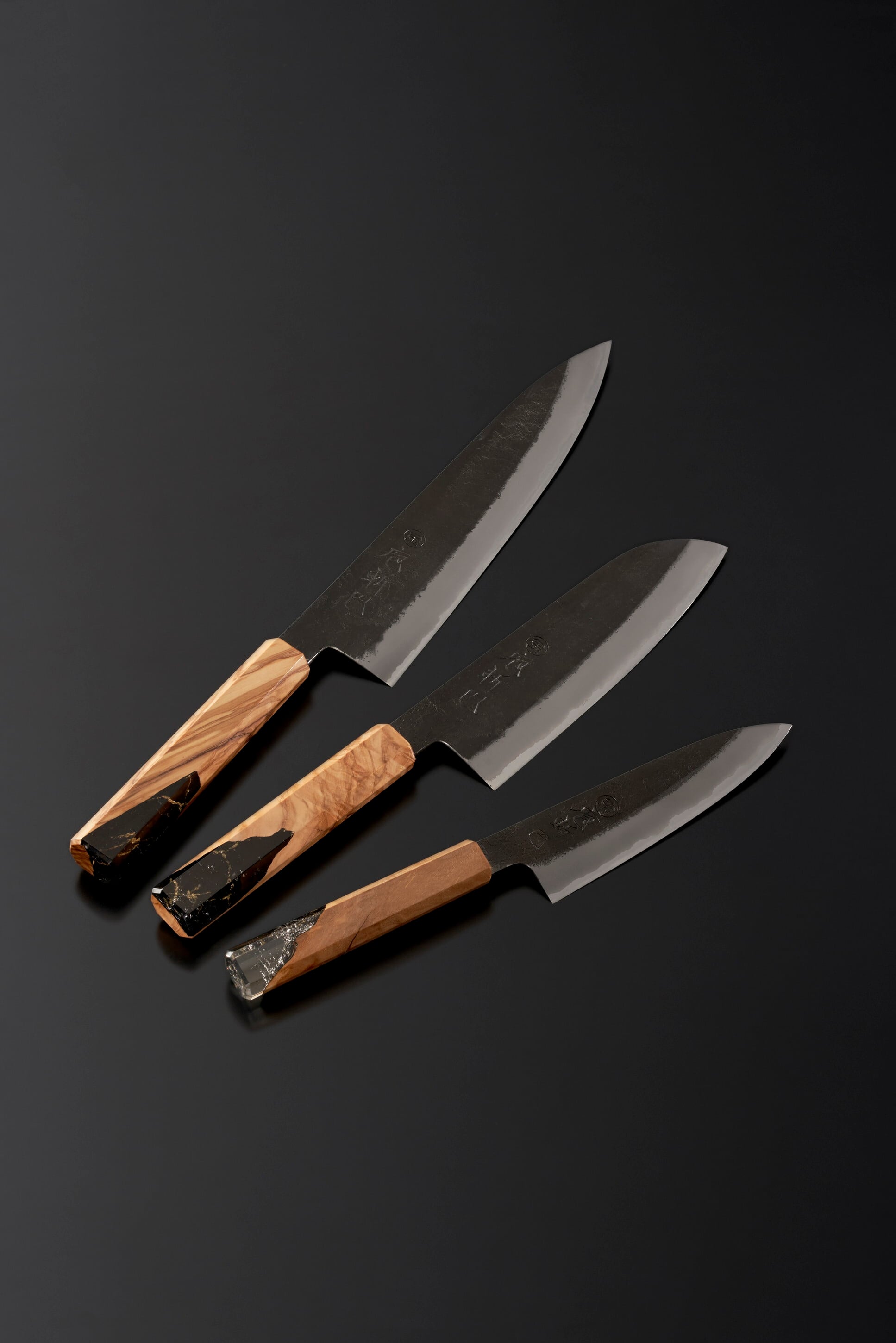 庖斬巴 黒仕立て 三徳包丁 165mm IK-03165 | 庖斬巴-HOZAN TOMOE