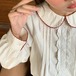 配色ステッチフロントレースピンタックブラウス ・79139