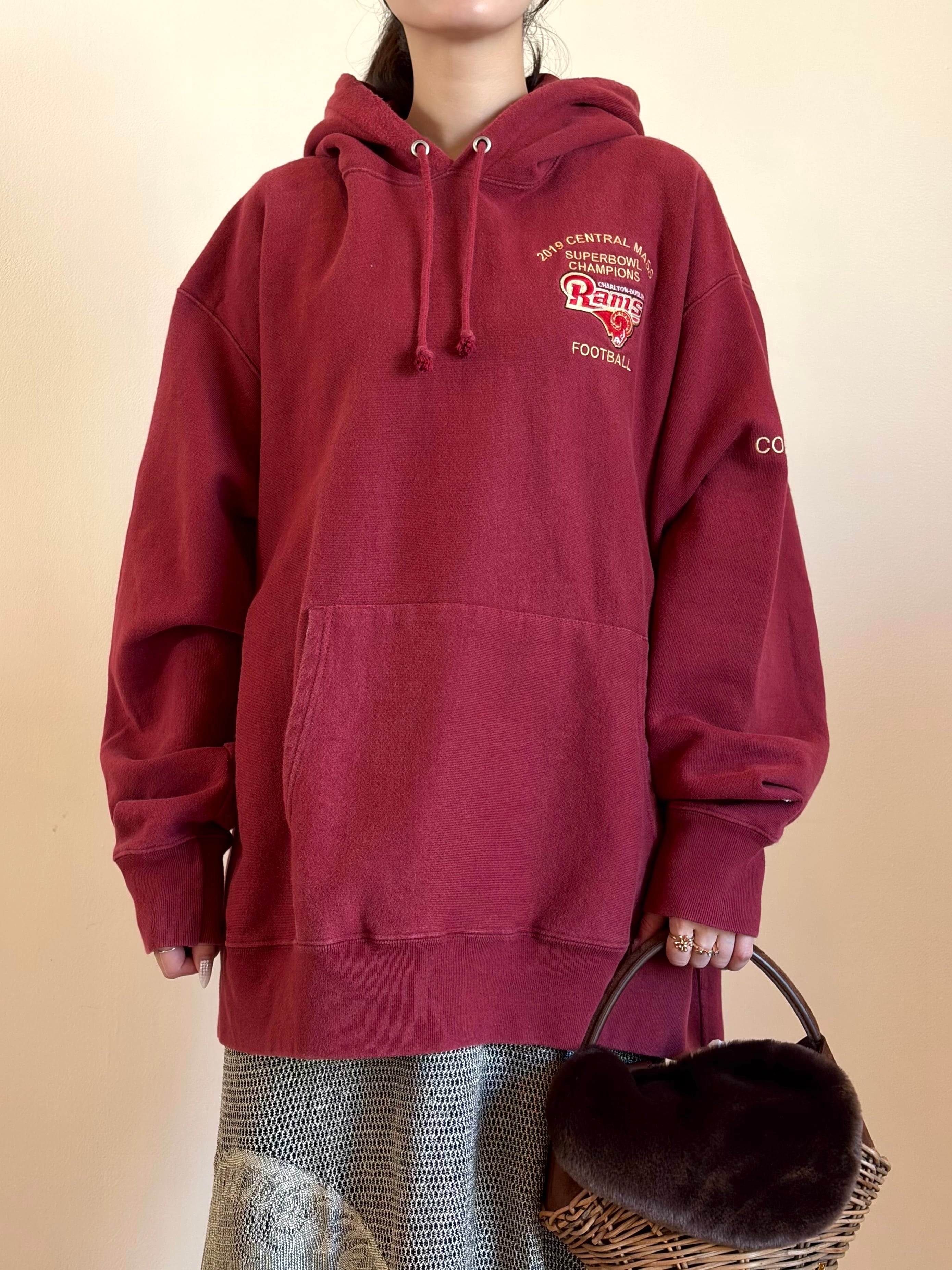 CU17-4 USED HOODIE "Rams" -BORDEAUX-