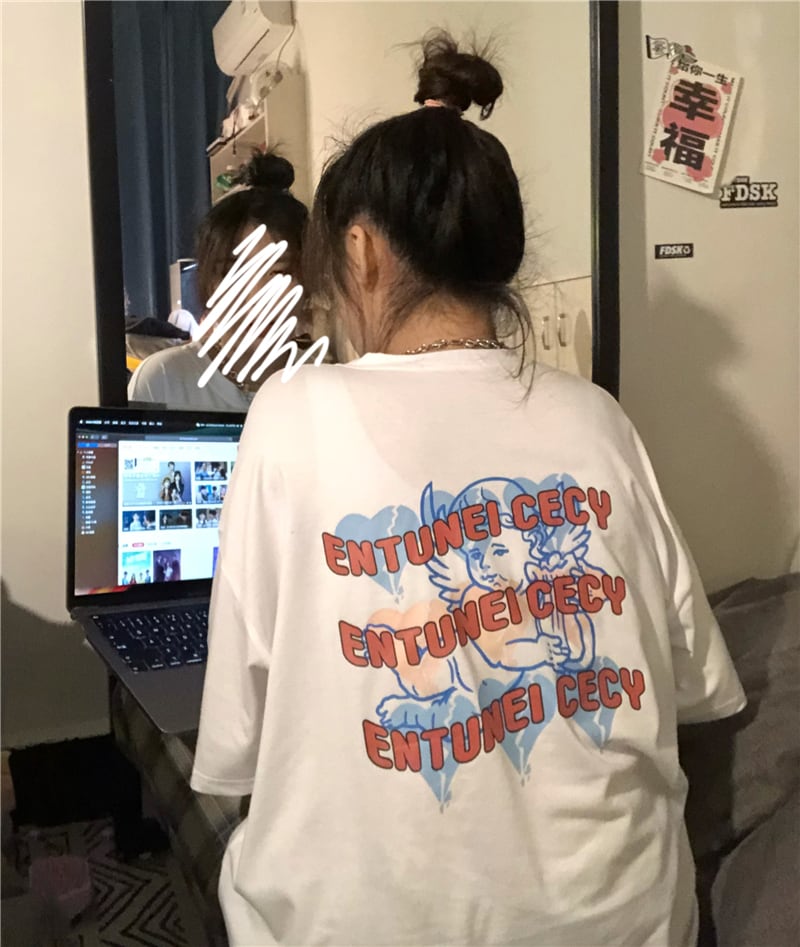 スプリングサマーTシャツ ベーシックラウンドネックカジュアルルーズトップス コットン 春物 夏物 Oネック ケッペル86147790840