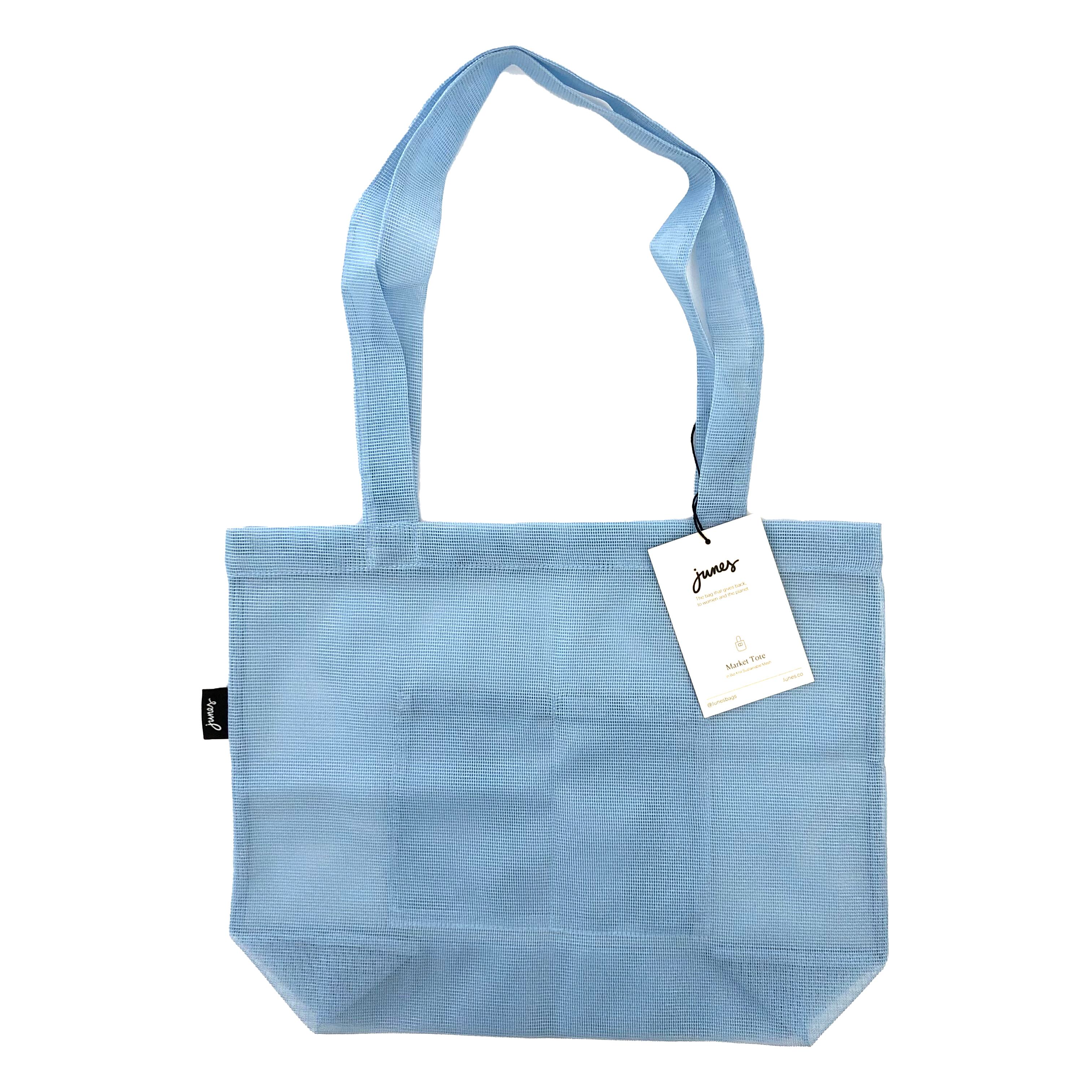 JUNES Bio-Knit Market Tote:Pale Blue