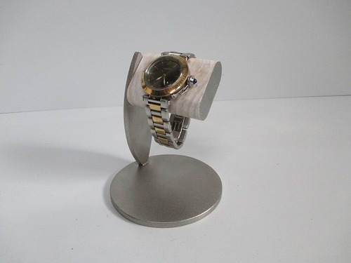 腕時計スタンド　腕時計スタンド おしゃれ　腕時計スタンド 高級　腕時計スタンド かわいい　ウオッチスタンド　腕時計収納　白樺風木目調だ円パイプ1本掛け　ak-design　受注製作 190502