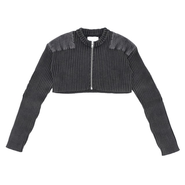 【VAQUERA】WOMENS MILITARY CARDIGAN KNIT(BLACK)