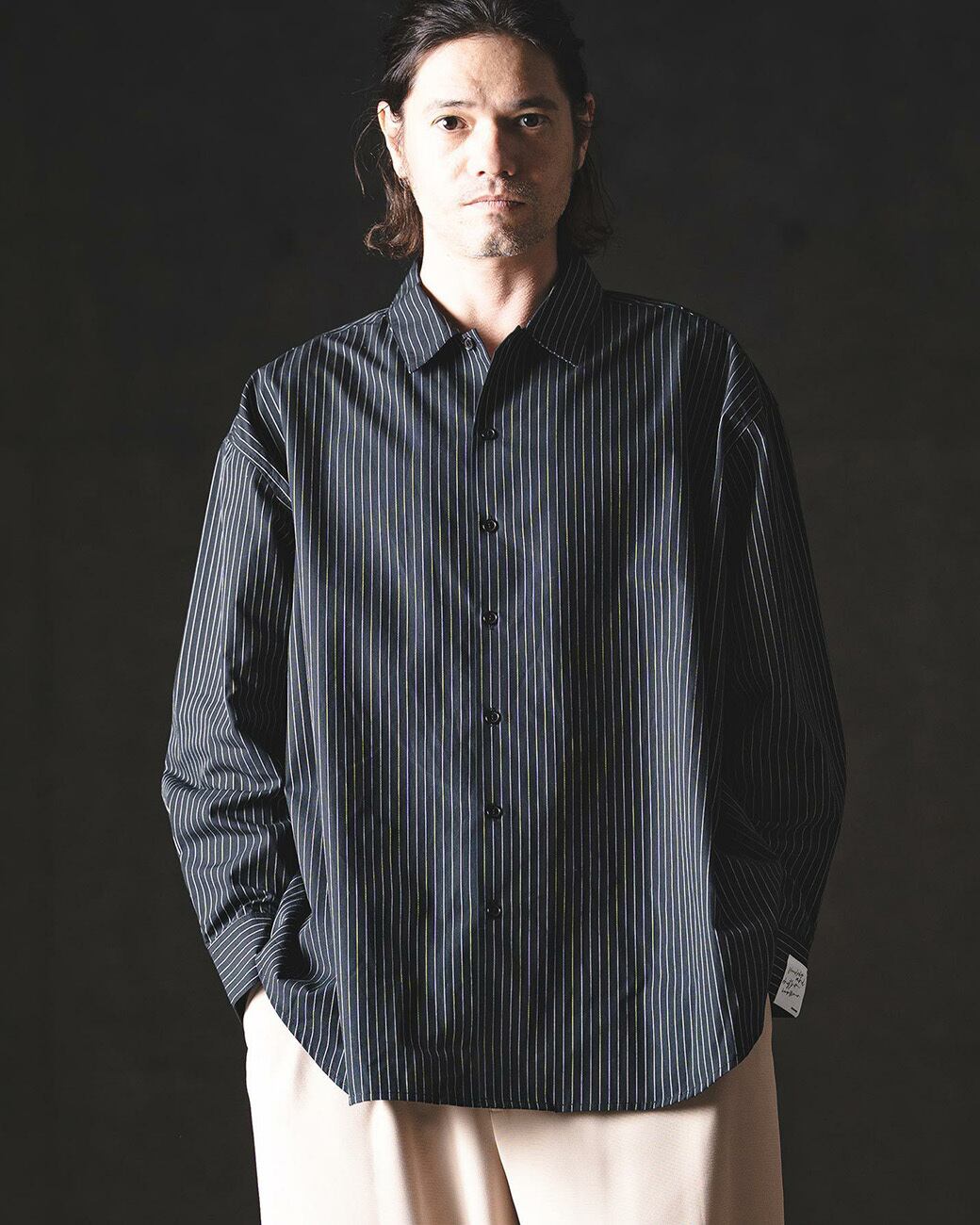GLIMCLAP】ピンストライプシャツ (201-011-gls-cg) | voice clothing store