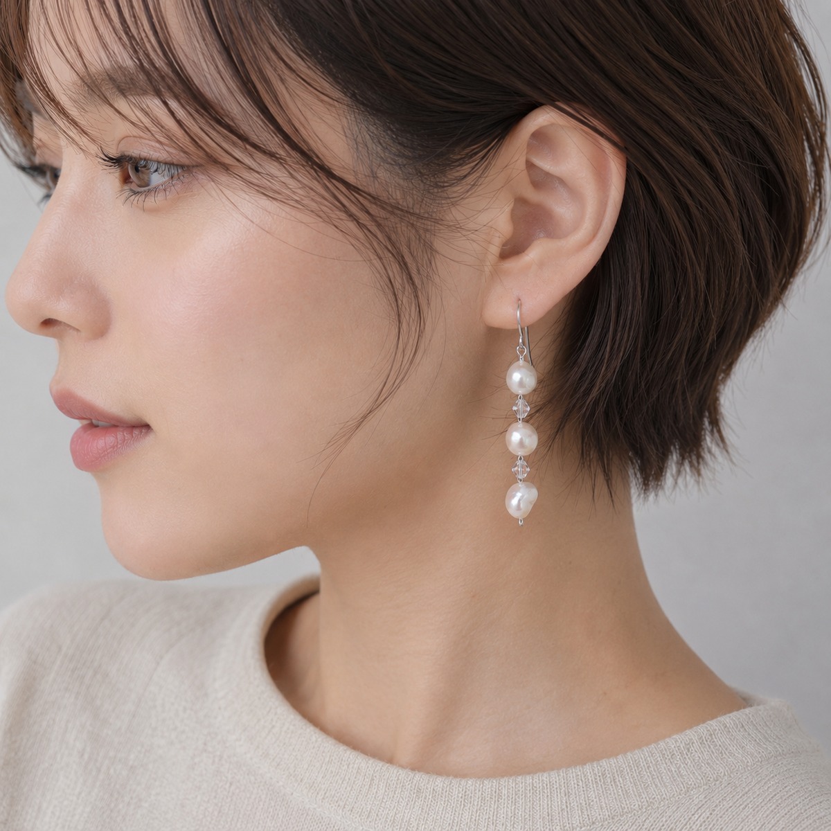 淡水パール バロック 3連フックピアス | 株式会社SAMURAI PEARL