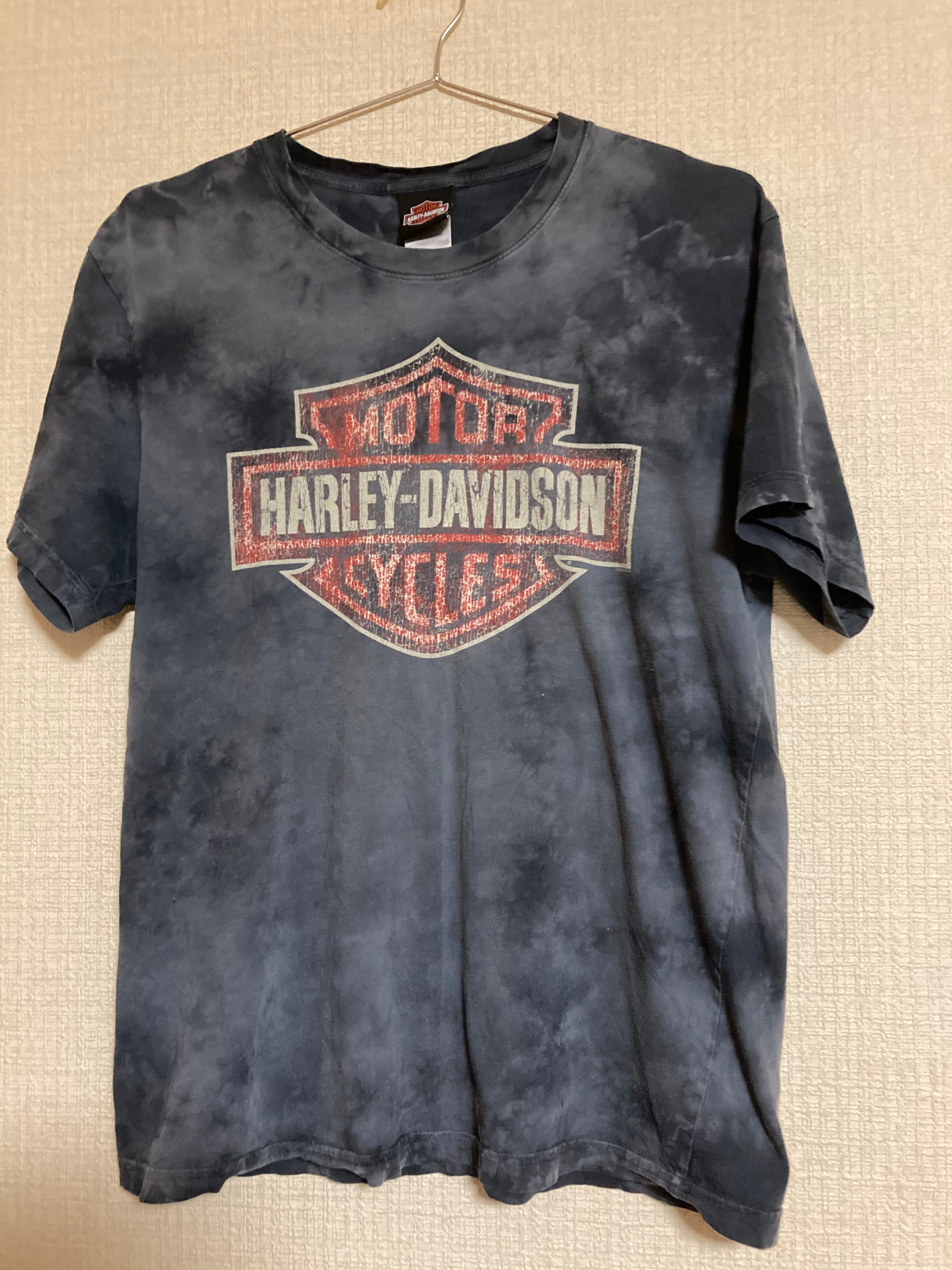 90s HARLEY-DAVIDSON Tシャツ ブラック タイダイ染め USA 【公式通販】