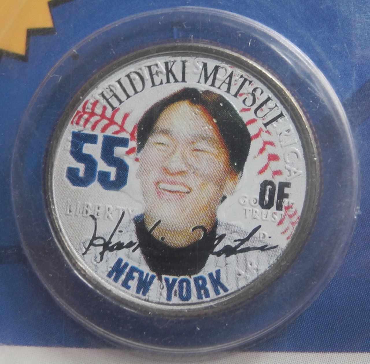 レア！ アメリカ 1/4ドル硬貨 松井秀喜 Matsui 限定カラーコイン NYヤンキース 大リーグ USA 証明書付き 新品レア！ クォーターダラー  | mustang shop