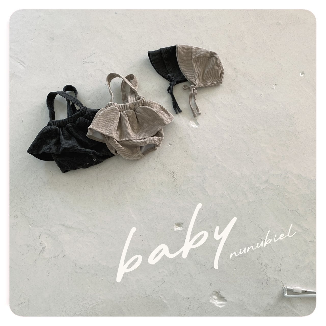 〘即納〙nunubiel / S size _ bebe peach rompers & bonnet
