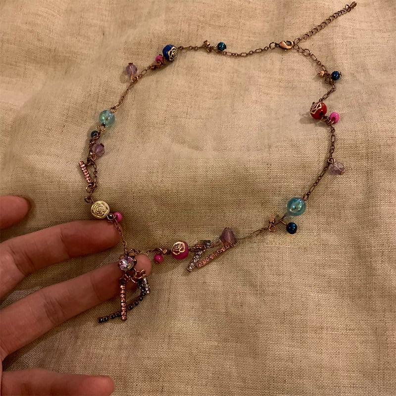 Somedayifレトロなローズダイヤネックレス