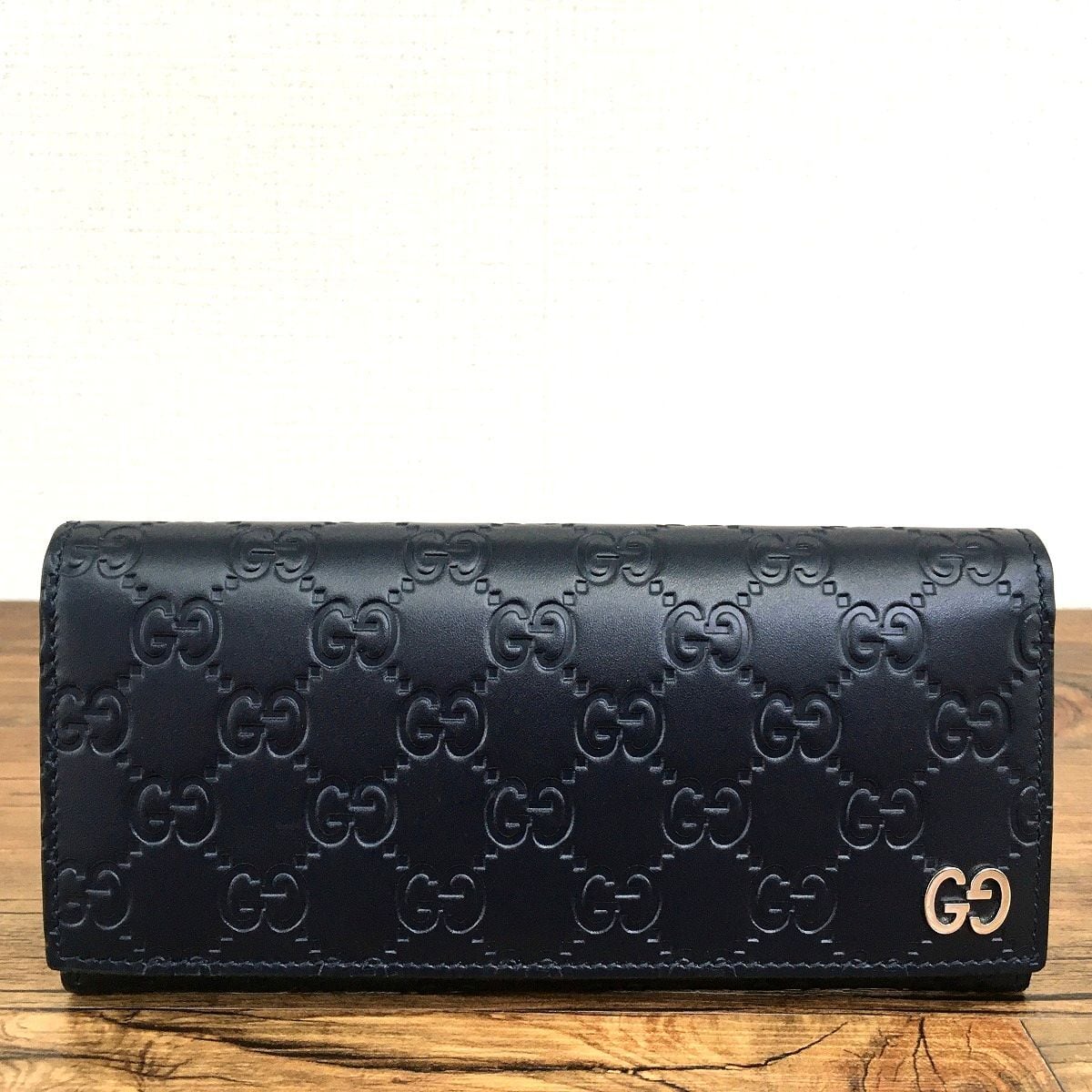 308✨美品✨グッチ 長財布 ドリアン GGメタル ラウンドファスナー ネイビー GUCCI 長財布 ネイビー ドリアン