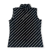 VALENZA SPORTS バレンザスポーツ ボーダー ラインストーン ノースリーブカットソー 40/ブラック レディース