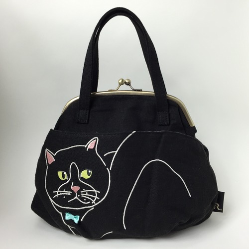 ROOTOTE ねこ刺繍 がま口タイプバッグ