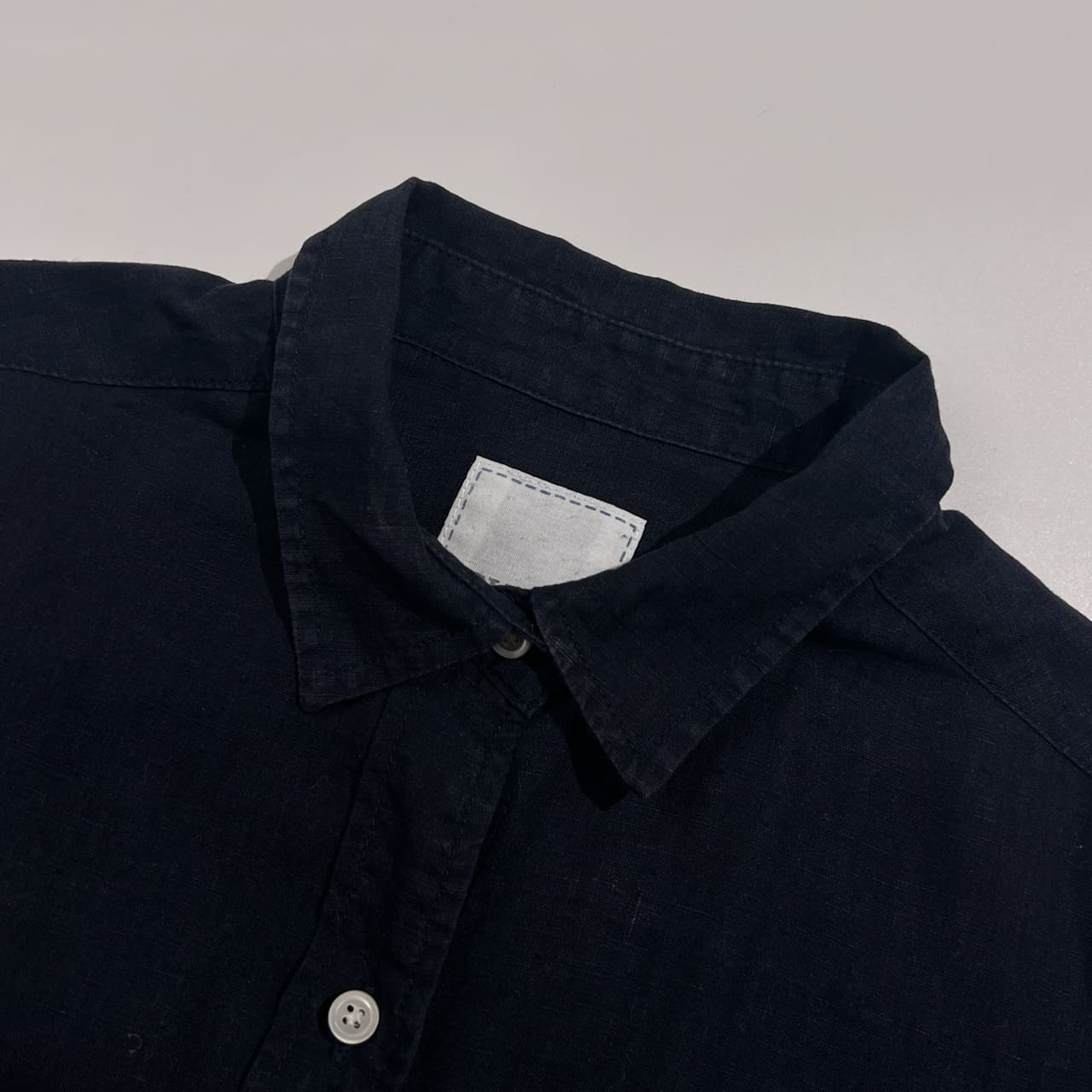 リネン100% SHIPS シップス 長袖シャツ サイズ 36 /ネイビー系 濃紺 レディース カジュアル