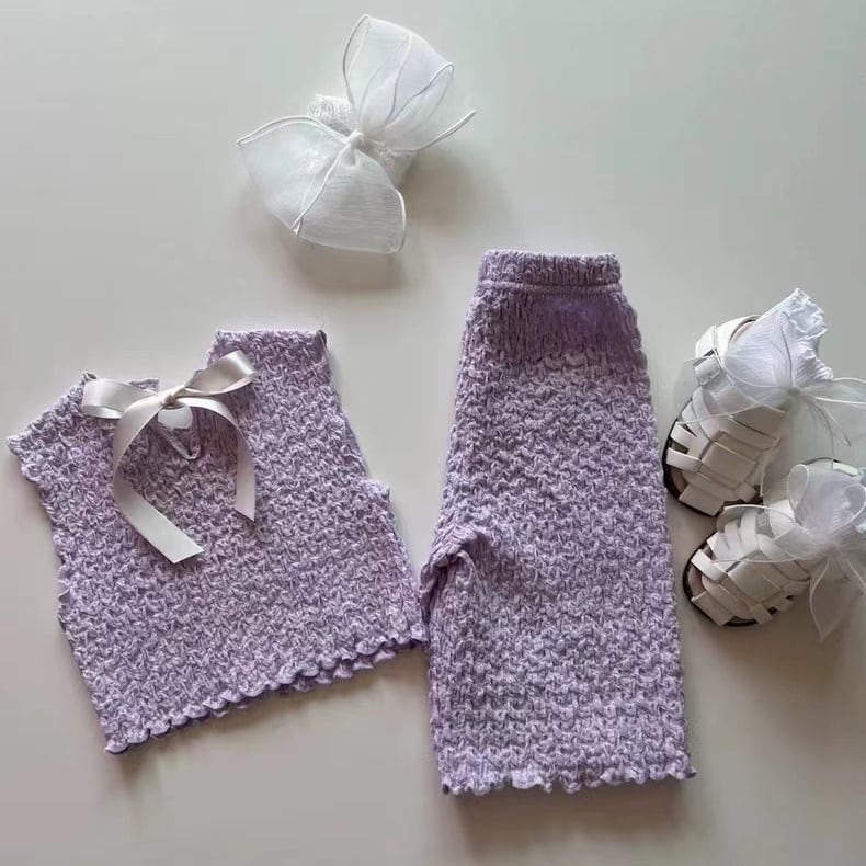 【BABY】夏新作 蝶結び襟ノースリーブセットアップ