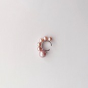 ピンク フープイヤーカフ(片耳)シルバー