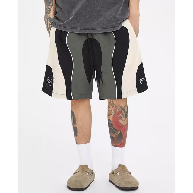 【DRIP5112】F2CE Splicing Contrast Color Nylon Shorts