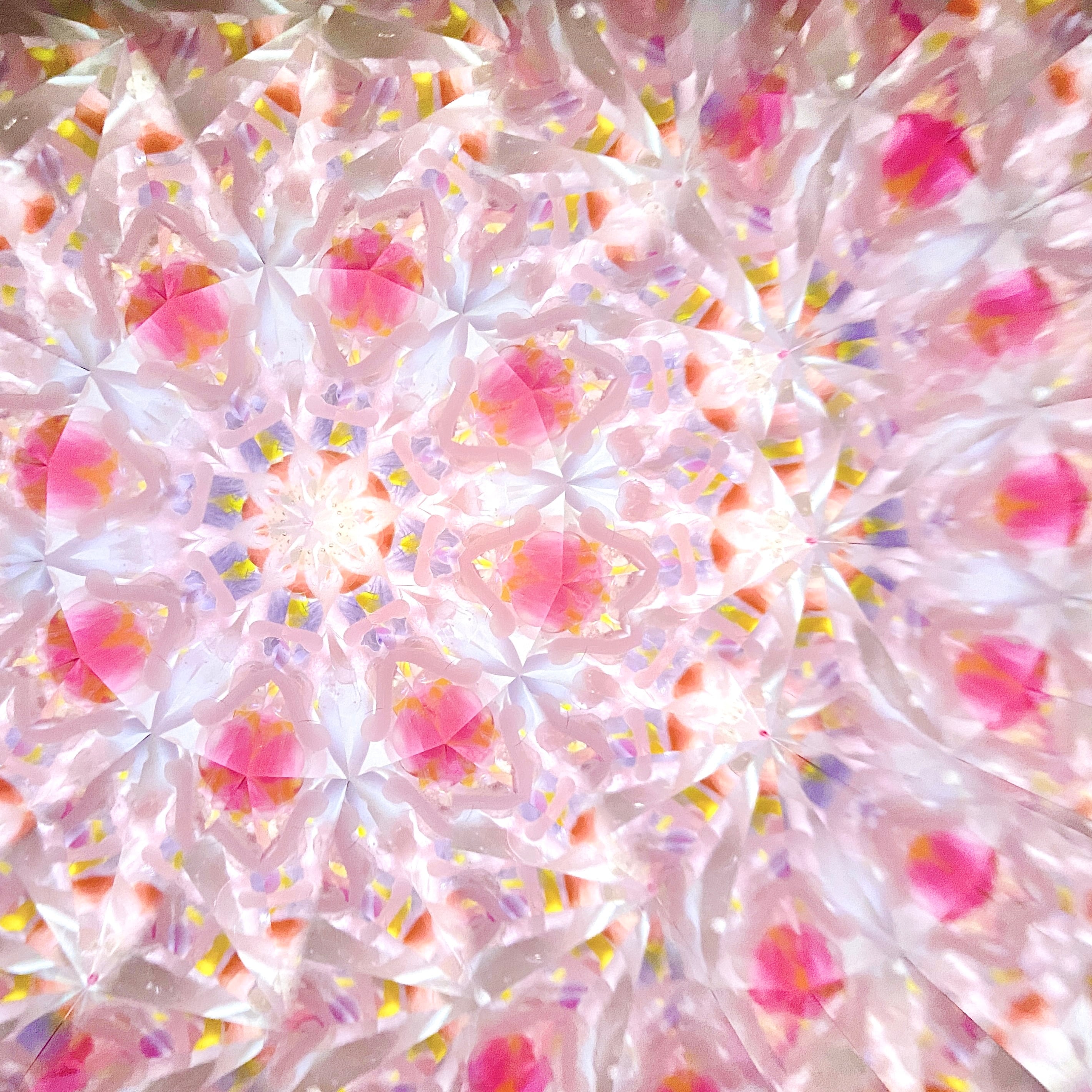 ガラスポッドの万華鏡『フラワーポッド』ドライフラワー千日紅/pink