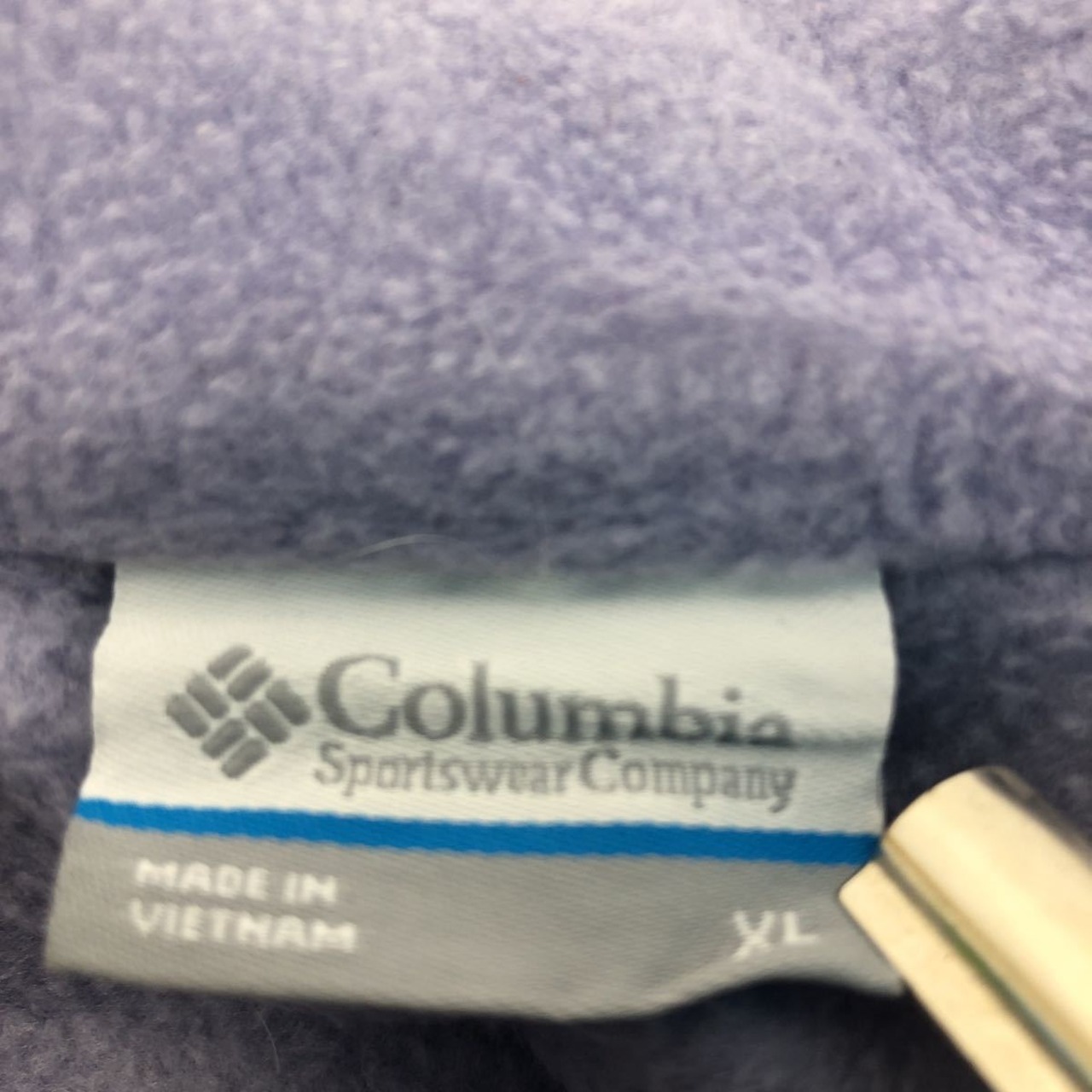 Columbia フリース ベスト XL パープル グレー コロンビア ジップ 