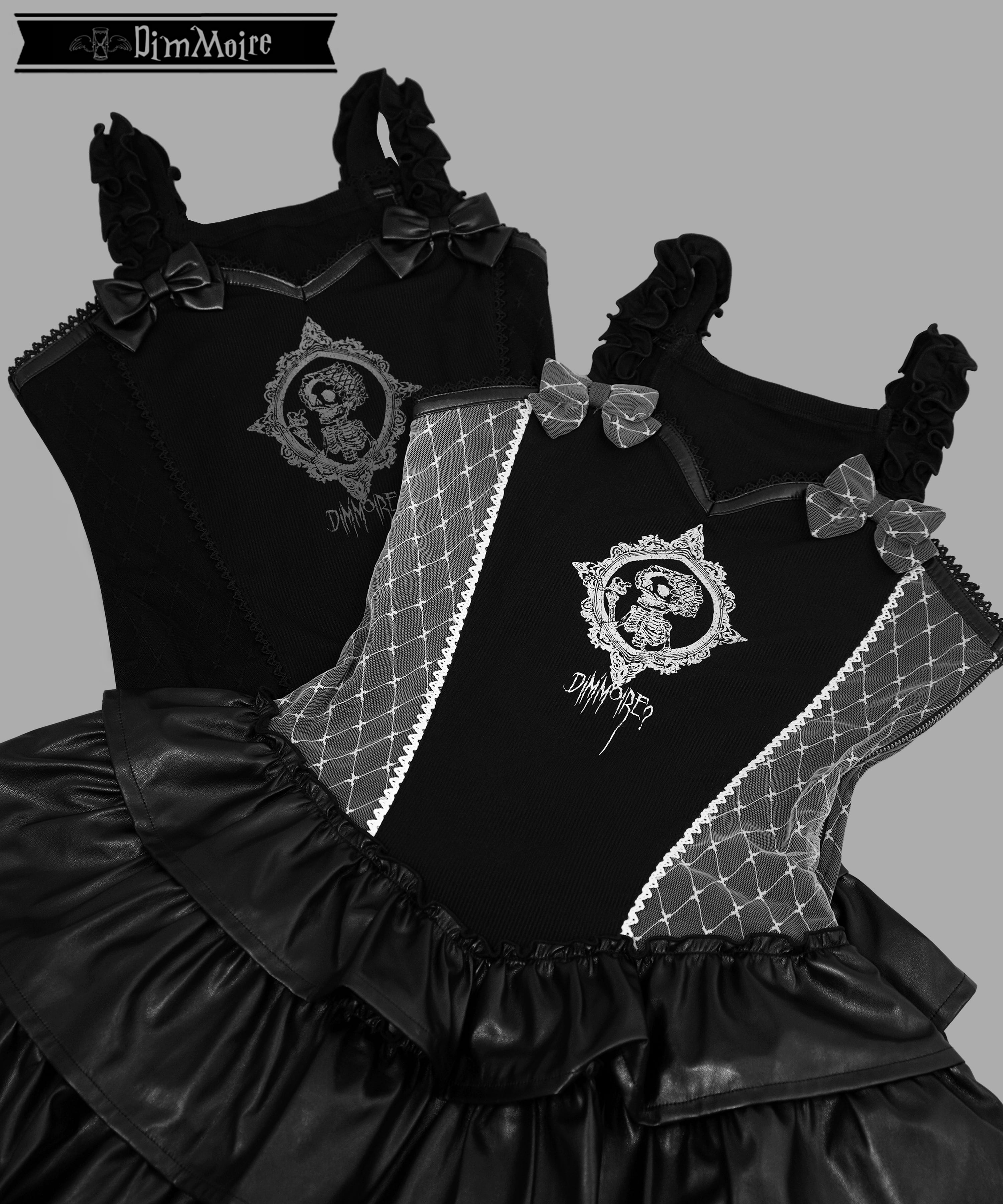 Baby Skull Layered Dress【Black＆White】 | DimMoire