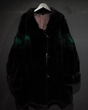【WEAPON VINTAGE】Animal Design Vintage Loose Middle Fur Coat