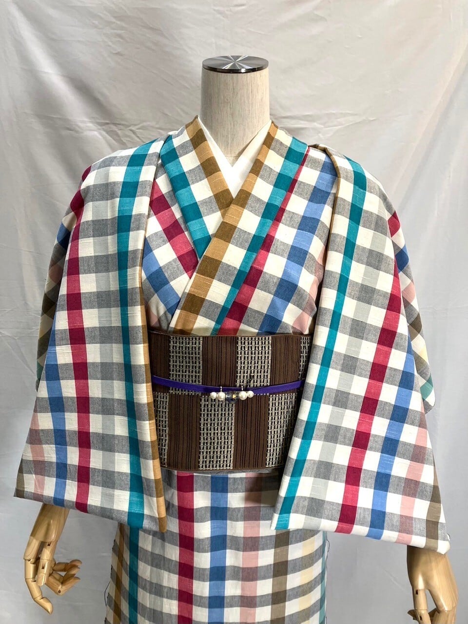 伊勢木綿 格子 赤×黒＊着尺※価格据置 | yuwai