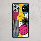 受注生産 iPhoneケース カラフル丸モチーフのZINEコラージュ｜ZINE風 ZINE041B