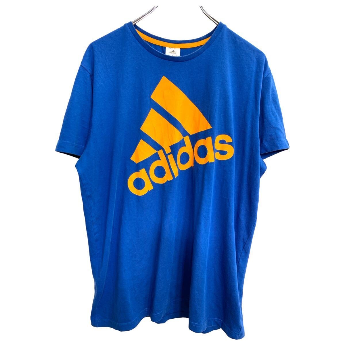 adidas 半袖 プリント Tシャツ アディダス ロゴ ブルー 古着卸