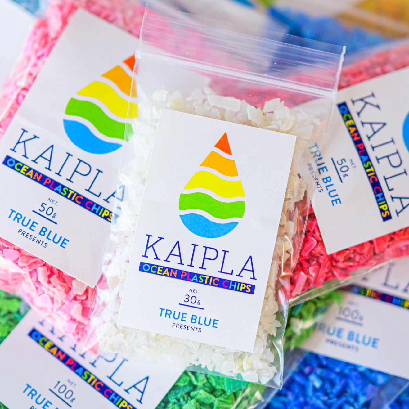 KAIPLA-海洋プラスチックのチップ - 30グラム | TRUE BLUE