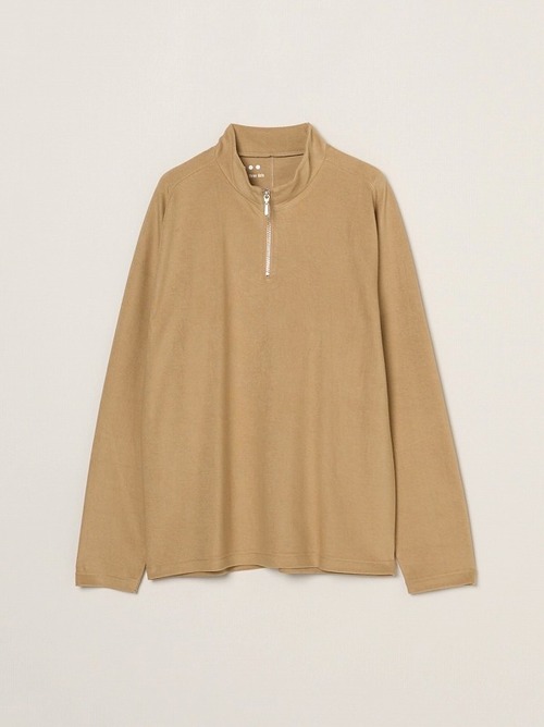 three dots / コンパクトパイル ハーフジップ 長袖Tシャツ