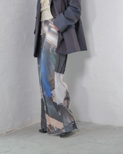 kotoha yokozawa - Graphic Yoryu Pants ：Mono Coil｜グラフィック楊柳／風景プリント／size 4