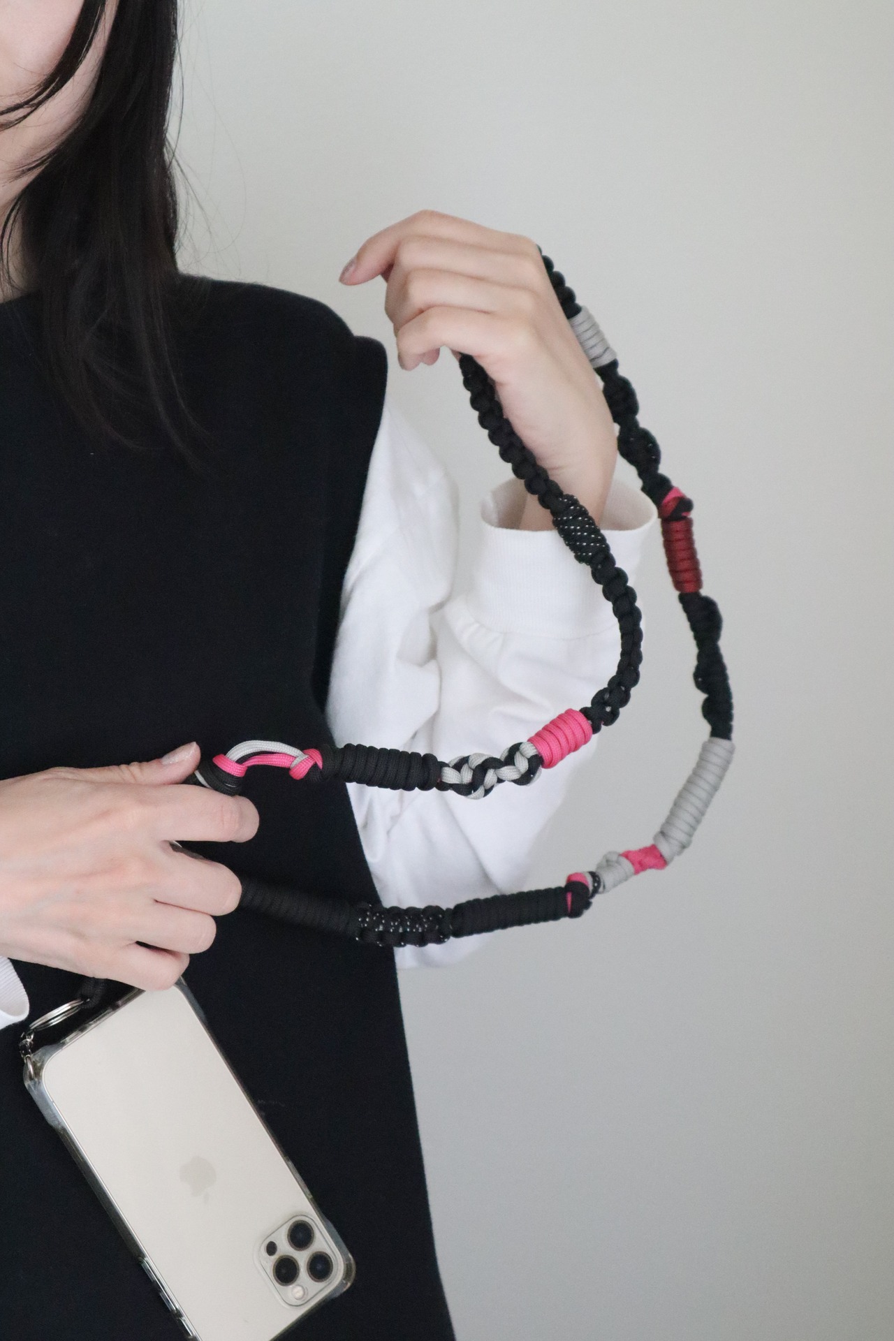 LONG random braid 〈cherry pink black〉 | chaskip