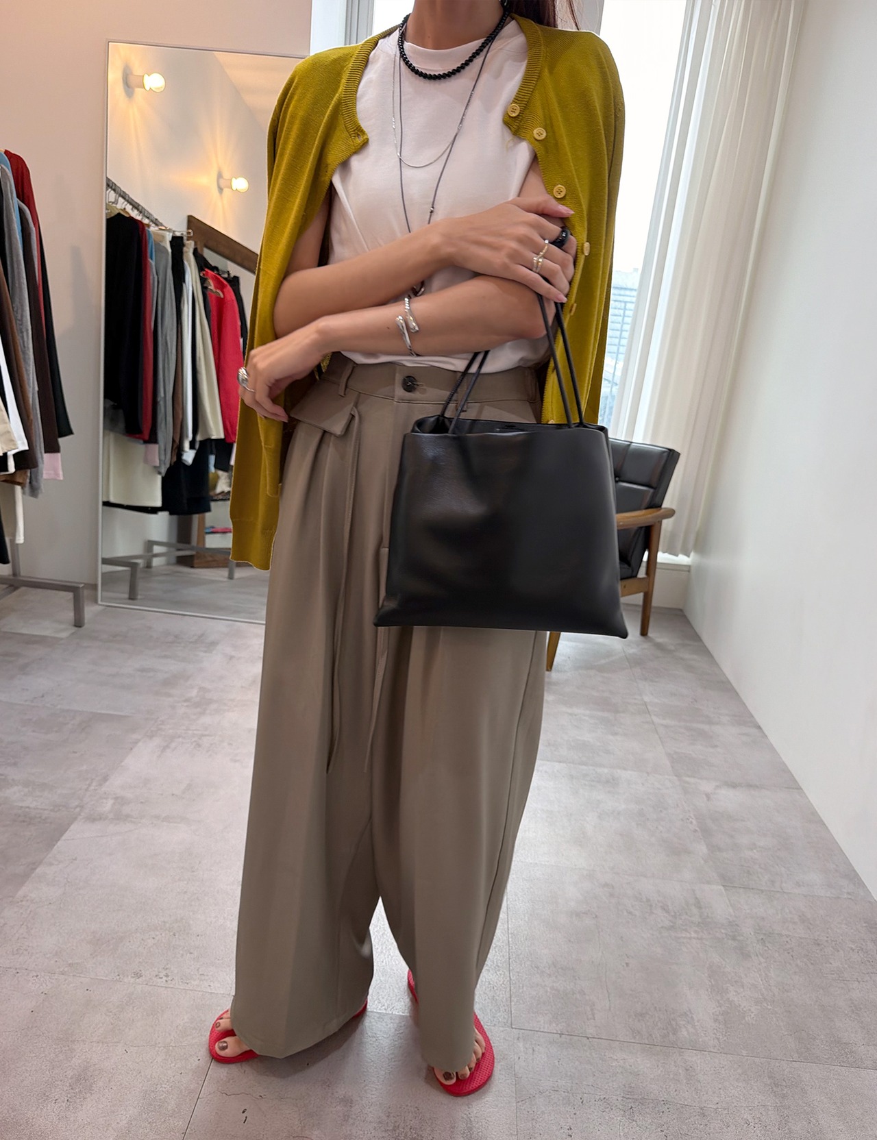 【新作5％OFF・3日間】2Pocket Pin-tuck Wide Slacks_3colors